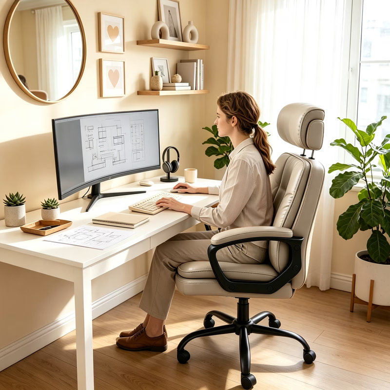 Chaise de bureau, Blanc