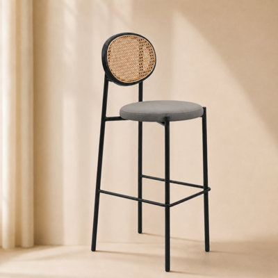 Tabouret de bar moderne en tissu Euston