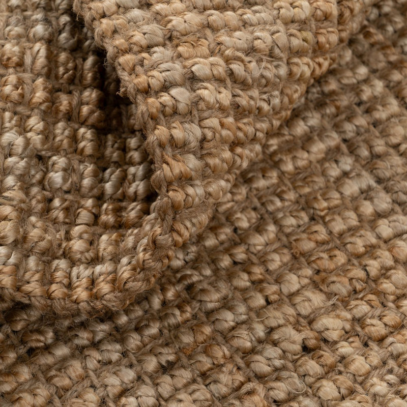 Shawna Solid Colour Jute / Sisal Machine Braided Area Rug, Rectangle 80 x 150cm