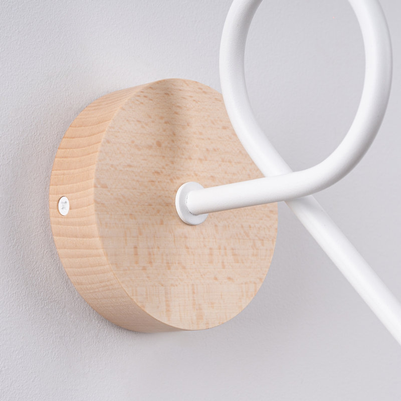 Wall lamp EMBER white, White/Natural Wood