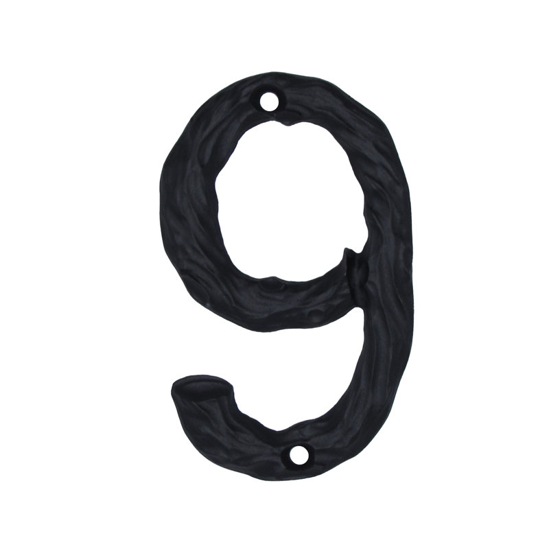 Numéro de maison de 4 po, 9, Noir mat