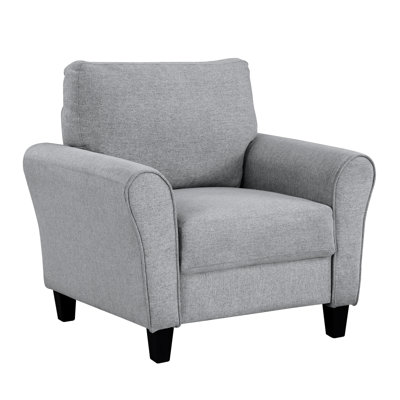 Chaise en tissu texturé gris foncé pour agencement de l'espace traditionnel revêtu de garniture de style transitionnel