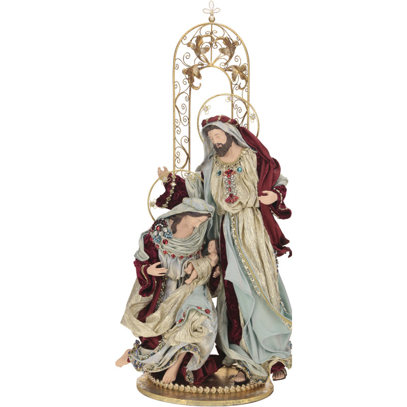 Holy Family On Creche - 41.5 Inches