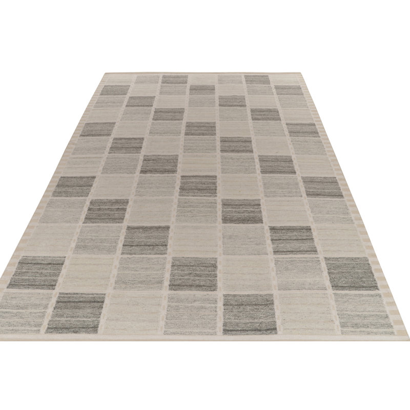 Scandinavian Wool Geometric Area Rug, Rectangle 14' x 20'