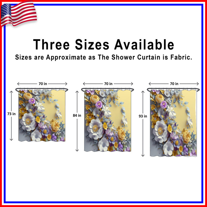 Rideaux de douche Floral, 70in W x 72in H