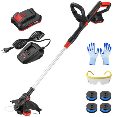 Cordless String Trimmer With Auto Feed 2 In 1 Electric Grass Trimmer Battery Powered 13" Edger And Weed Trimmer