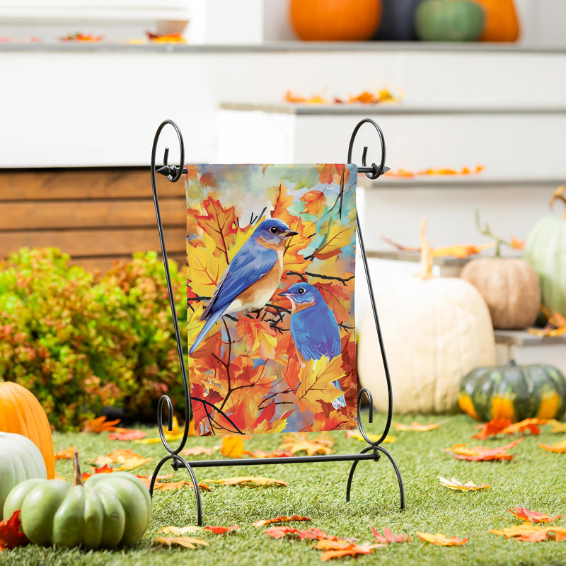 Drapeau de jardin Bluebirds Parmi Les Feuilles