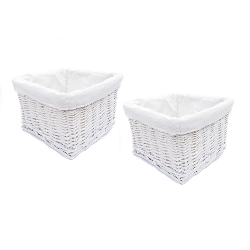 House Of Hampton Wicker Decorative Basket, White