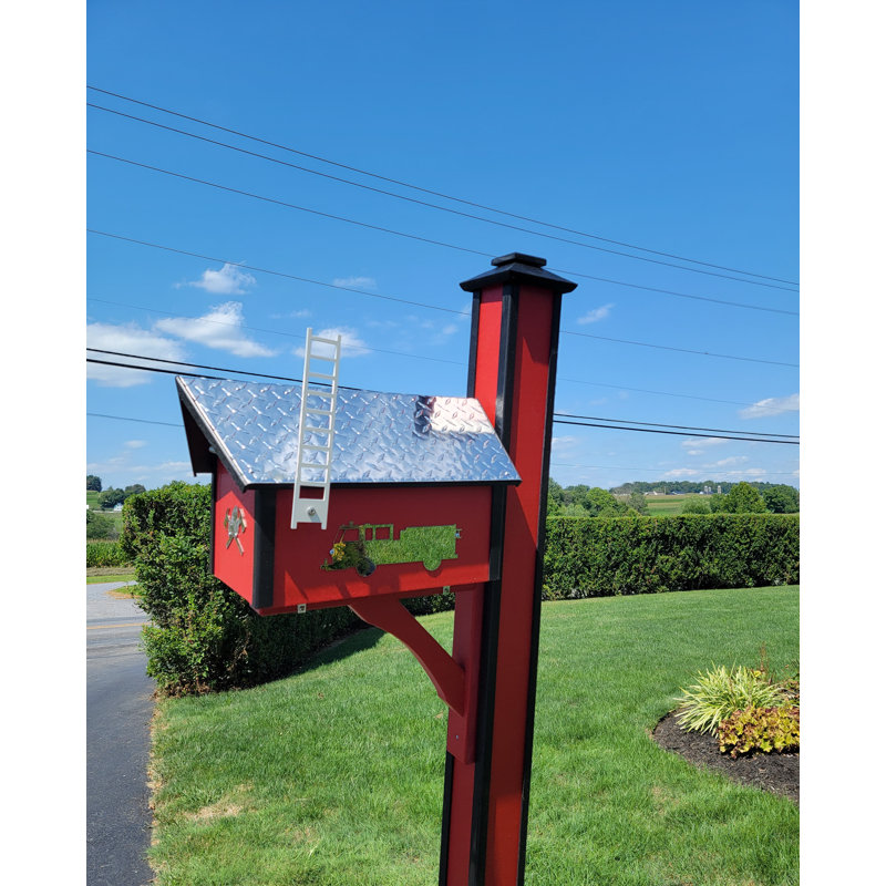 Boîte aux lettres Amish, fabriquée à la main, style feu, style grange