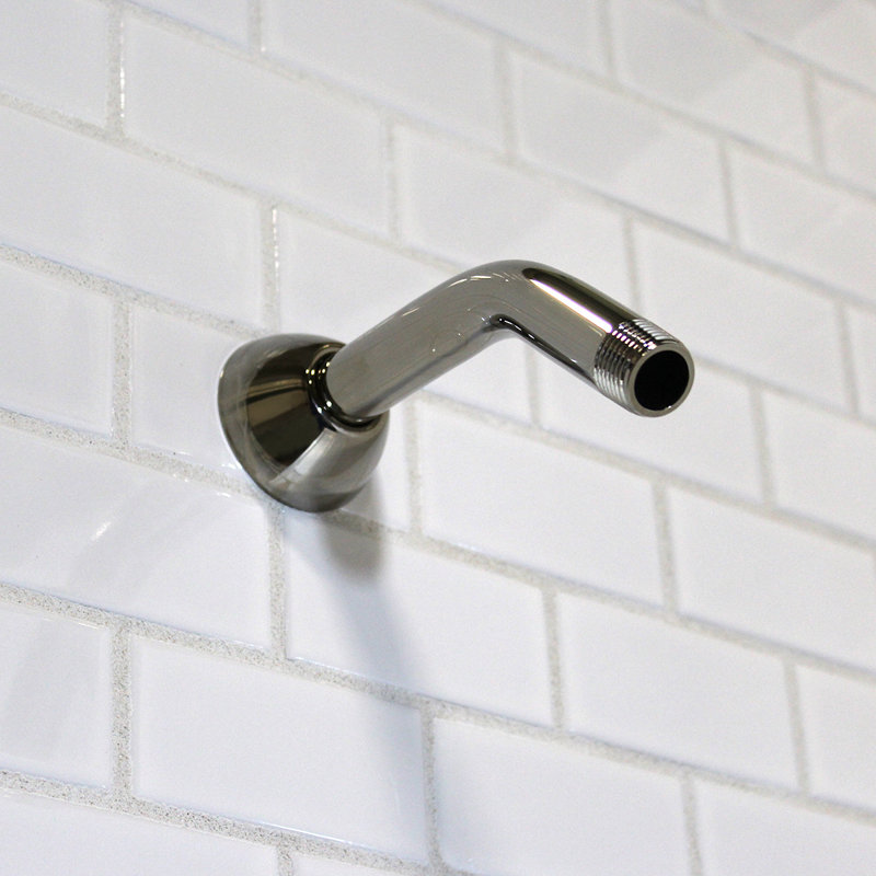 Bras de douche et bride de 7 po, Nickel poli