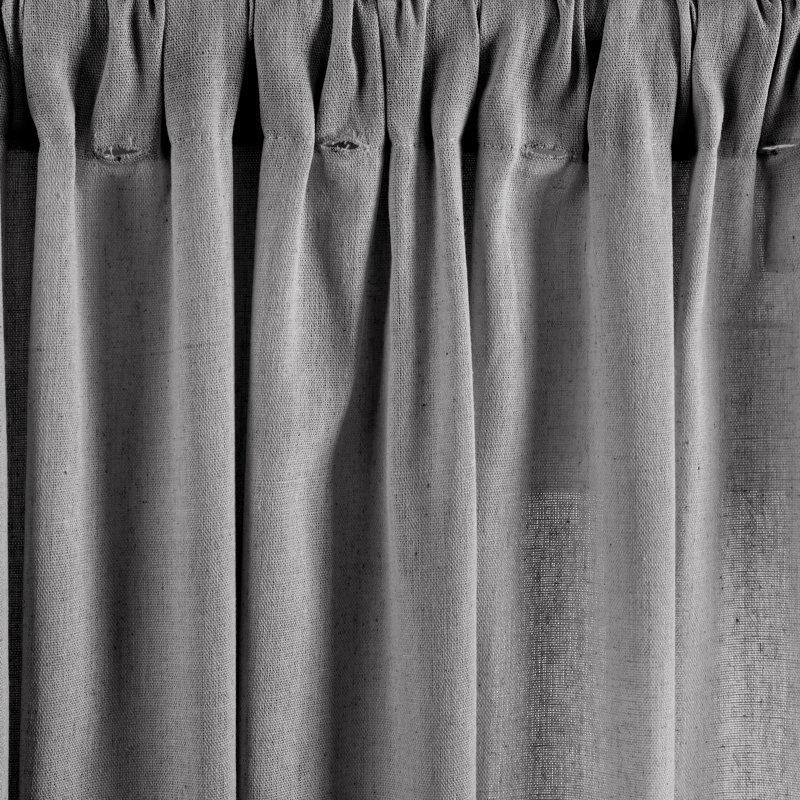 Cotton Blend Semi Sheer Curtain Single Panel, 52"W x 95"L, Dark Gray