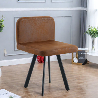 Chaises de salle à manger confortables, chaise en métal brun moderne pour cuisine