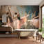 Ballet de danseurs de ballet rétro à double mouvement mural amovible-500474563-500474566