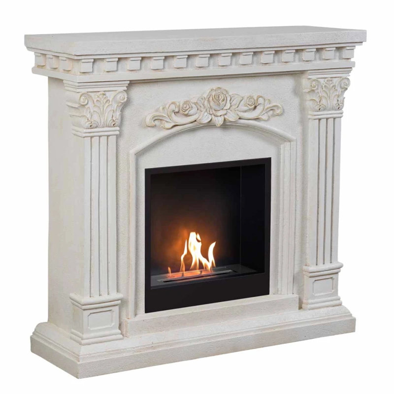 Astoria Grand 105cm W Stone Effect Bio-Ethanol Fireplace