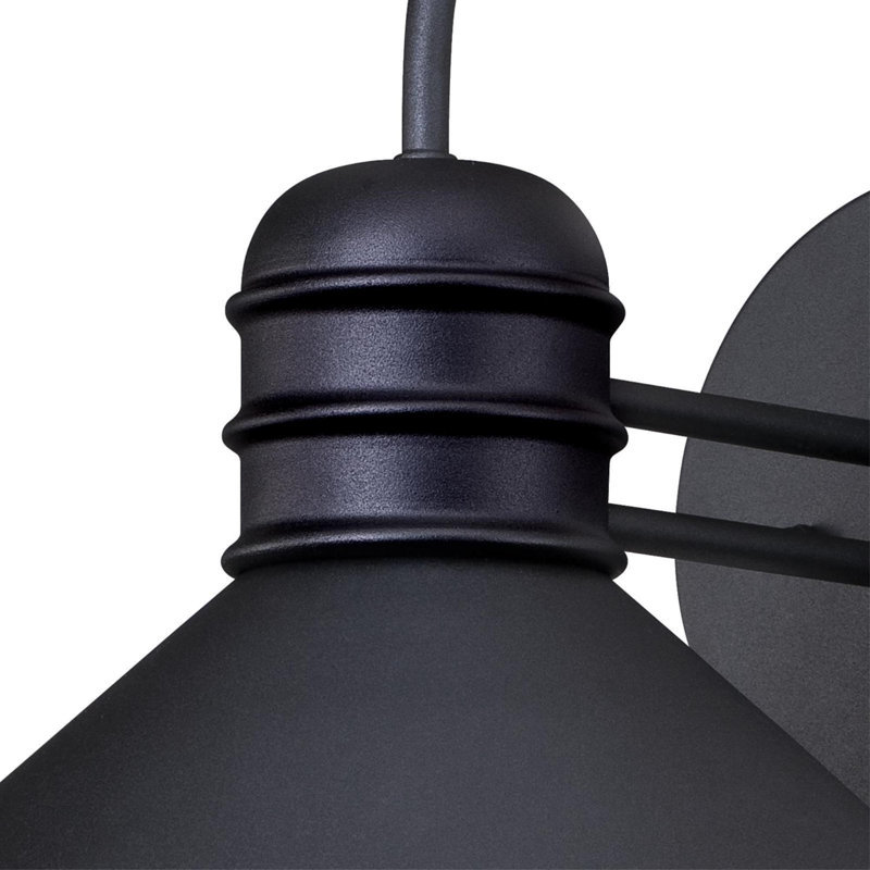 Luminaire de grange d'extérieur noir texturé Santana, Noir texturé, H 11 po x l 11 po x P 12,5 po