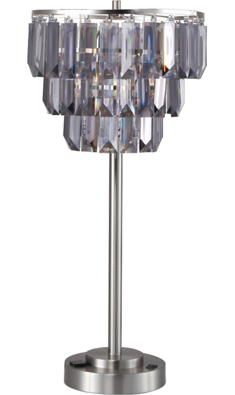 Lampe de table contemporaine à abat-jour en cristal H 27,5 po (1pc / Ctn) (1,01 / 9,25)