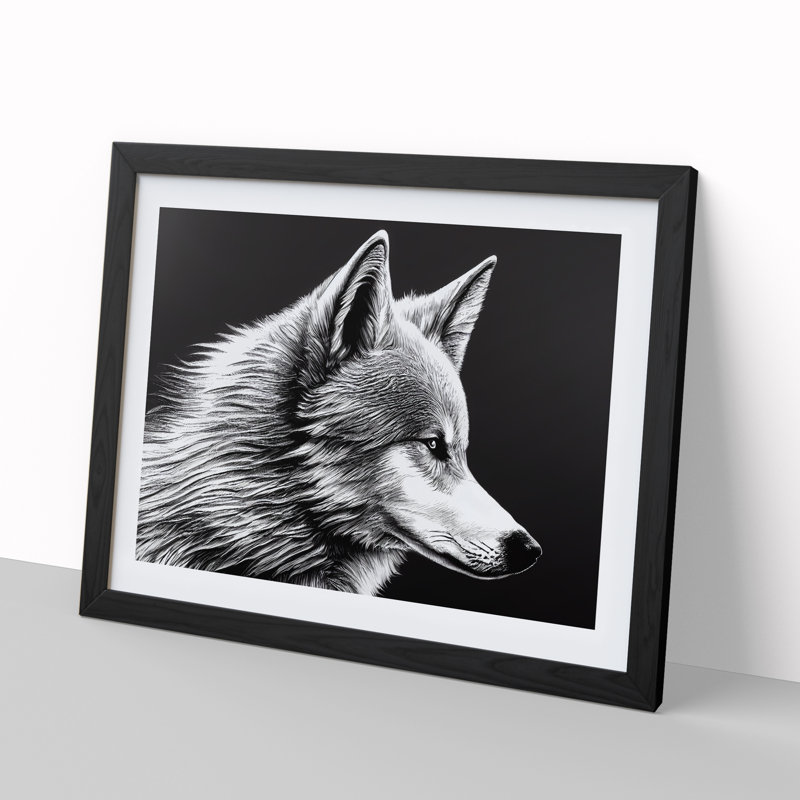 Spectacular Wolf - Framed Print, 25cm H x 34cm W x 2cm D, Black