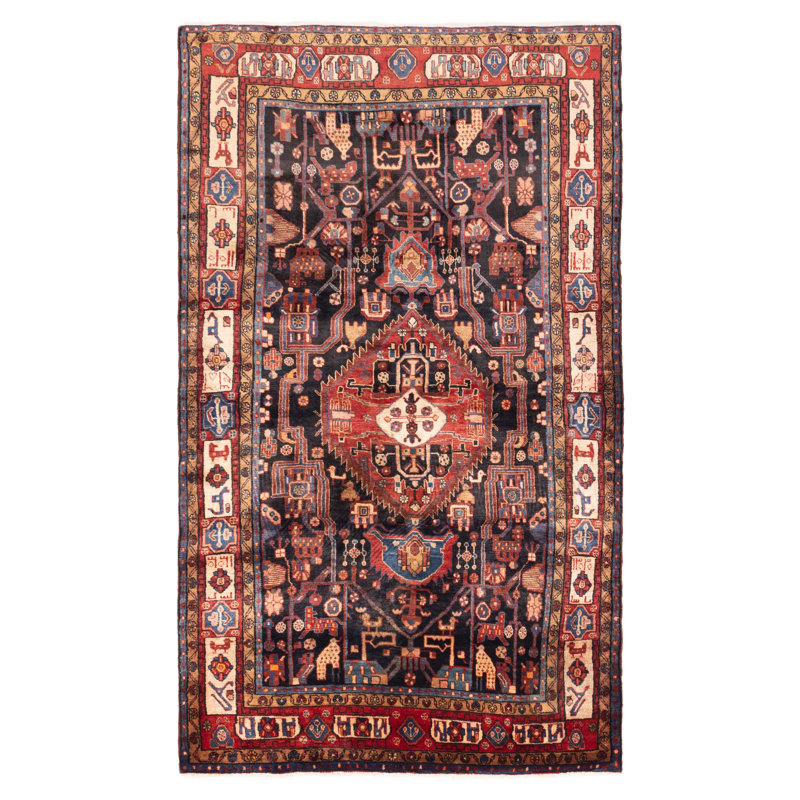 Tapis bleu marine Anatolian Vintage 5 pi 2 po x 8 pi 11 po