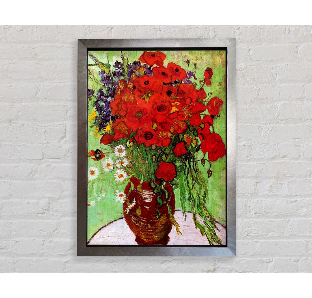 Stillleben Rote Mohnblumen und Gänseblümchen von Vincent Van Gogh - Einzelne Bilderrahmen Kunstdrucke