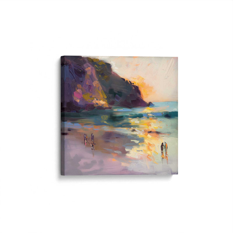 «Nocturne Sunset Soiree V1 (Square)», reproduction d'art encadrée sur toile par Azure Artisanal Studio, Toile tendue