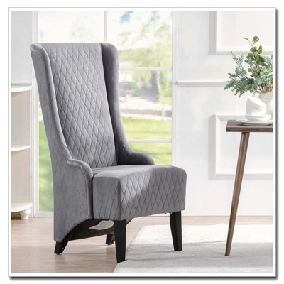 Fauteuil d'appoint en velours à haut dossier de 23,03 po de largeur