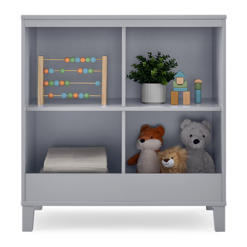 Grey Convertible Changing Table with Storage Cubbies