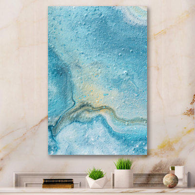 Art de marbre liquide bleu et jaune II, reproduction d'art sur toile