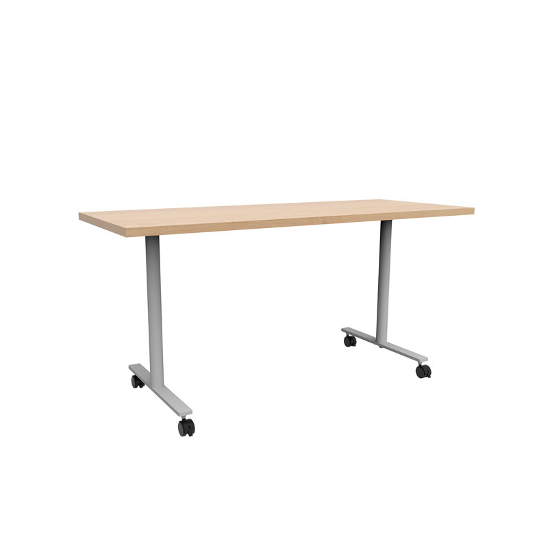 JURNI Multi-Purpose Table With T-Leg And Casters, 29.5" H x 60" L x 24" W, Fusion Maple