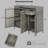 47.5" W Wicker Outdoor Storage Cabinet with Tempered Glass Top-111363371