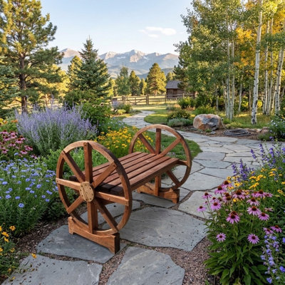 Banc de jardin en bois wheel