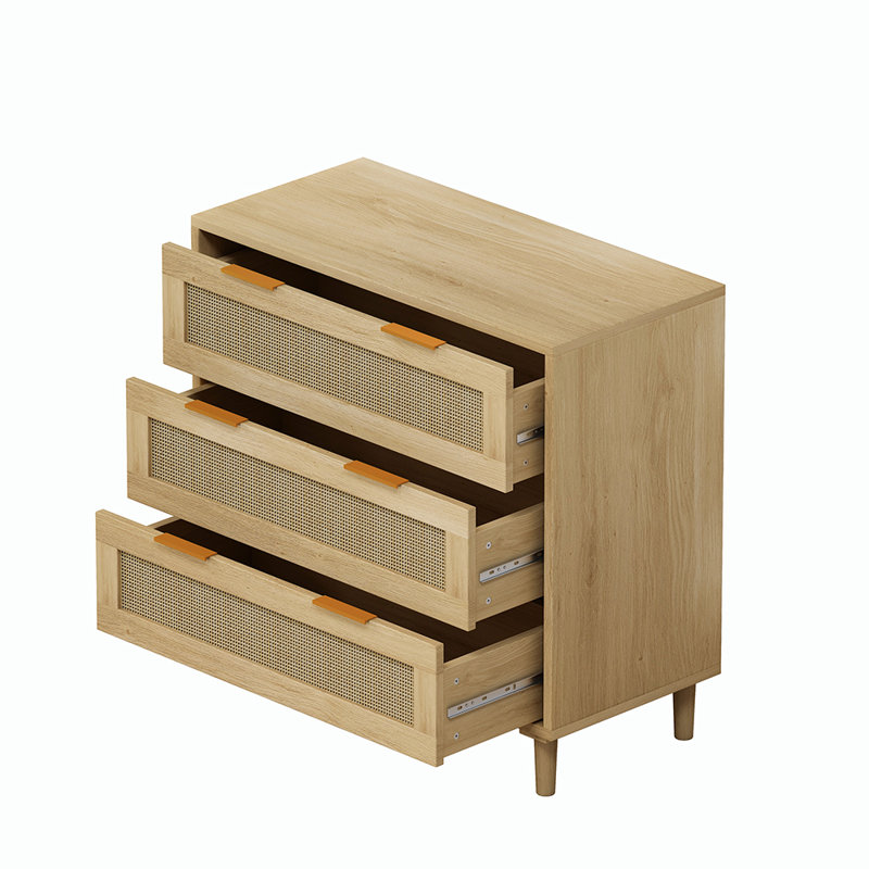 Commode Elnath, Chêne / poignée dorée