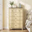 Commode haute 6 tiroirs pour chambre à coucher avec détails à clé de piano et rangement bien dimensionné-134707099