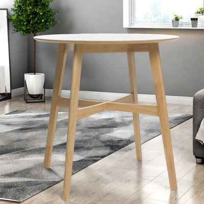 Tables de salle à manger rondes compactes (table seulement, sans chaises, avec plateau et pieds), bois aggloméré, cuisine rustique moderne