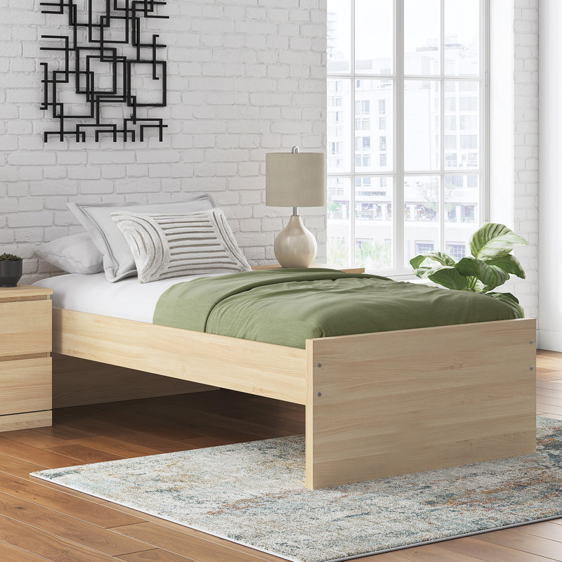 Dunagan Twin Platform Bed, Beige, Twin
