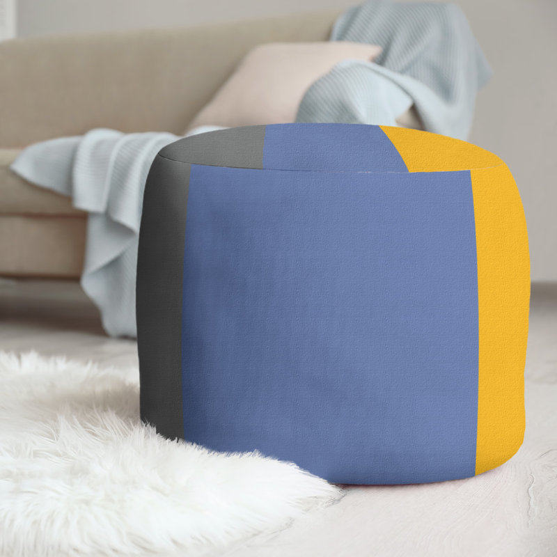 repose-pieds rond 20,5", Gris/bleu/jaune