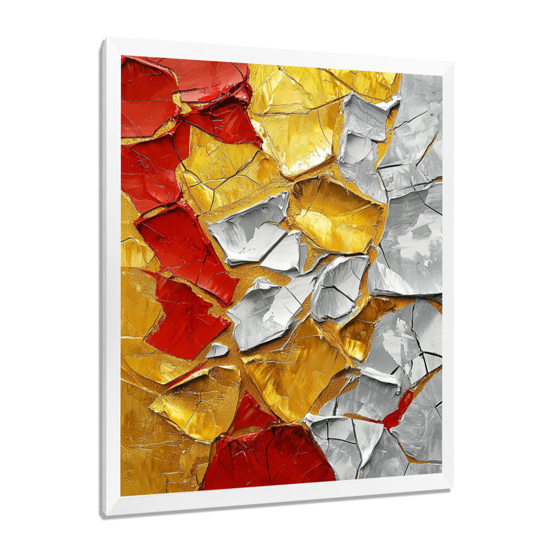 Stannard - reproduction d'art sur toile abstraite, H 20 po x l 12 po, Picture Framed, Blanc