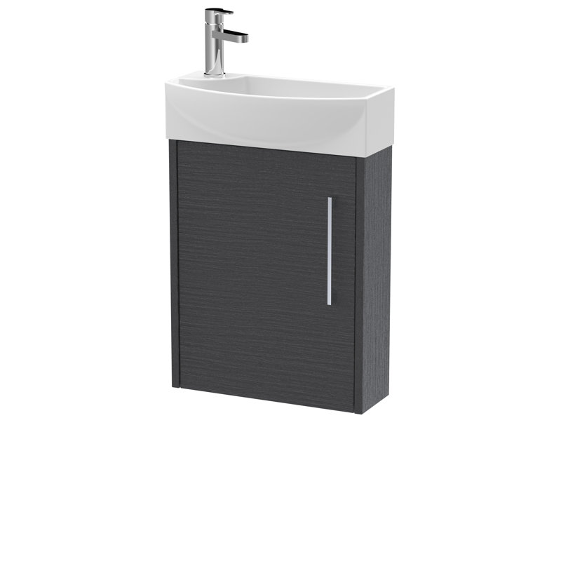 Juno 450mm Single Bathroom Vanity with Integrated Vitreous China Basin, Graphite Grey
