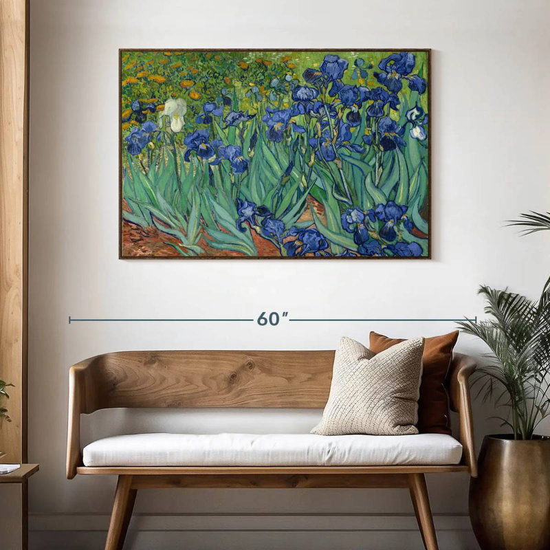 Irises 1889, 46" X 31", Floating Frame Walnut