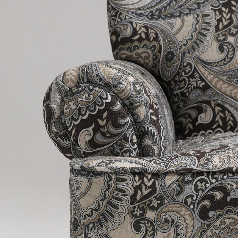 Estelle Accent Chairs With Ottoman, Comfy Upholstered Armchair With Solid Wood Legs
