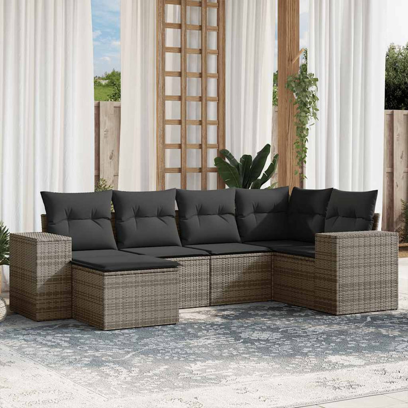 Grand canapé modulaire en rotin PE Vidaxl