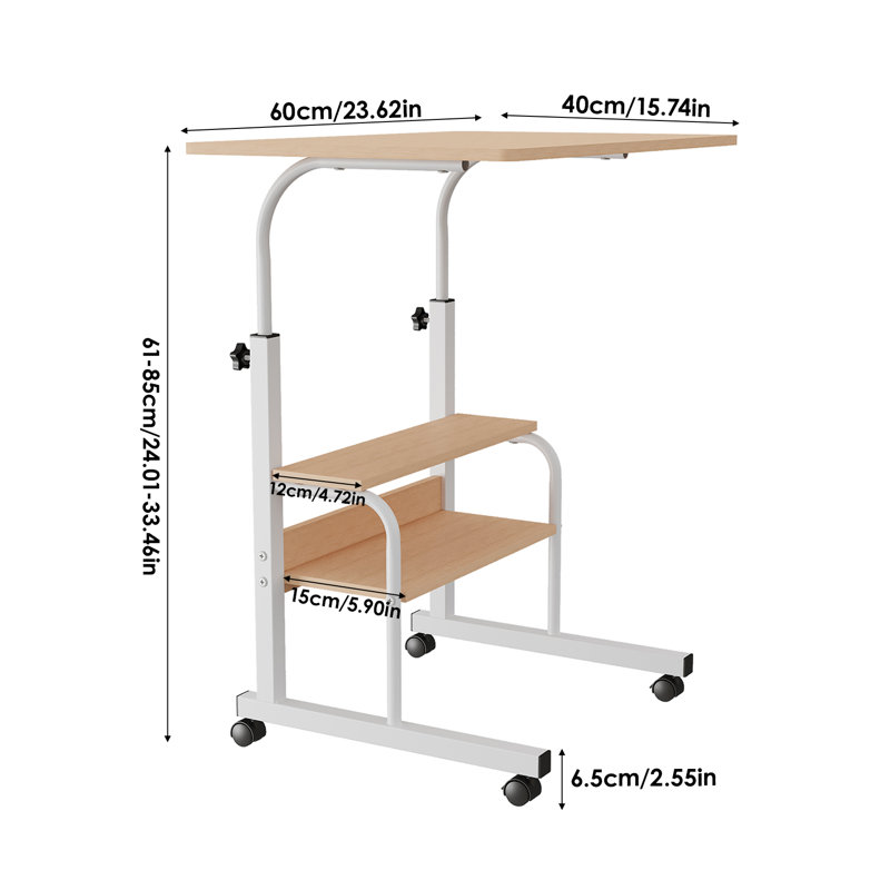 MDF Computer Desk, light brown/light brown；white