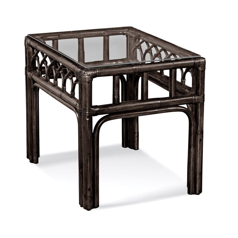 Edgewater Glass Top End Table, Java