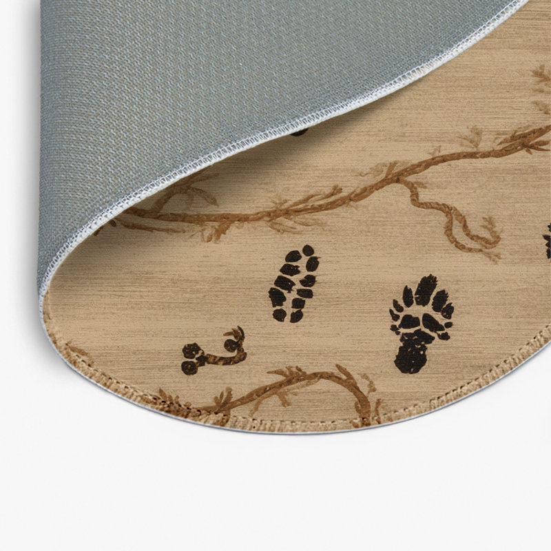 Tapis beige d'intérieur et d'extérieur Nature, Rond 5 pi