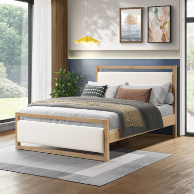 Juniper Solid Wood Boucle Bed