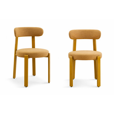 Ensemble de 2 chaises d'appoint incurvées à dossier courbé