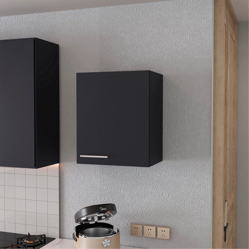 Wall Cabinet With 1 Door, Black