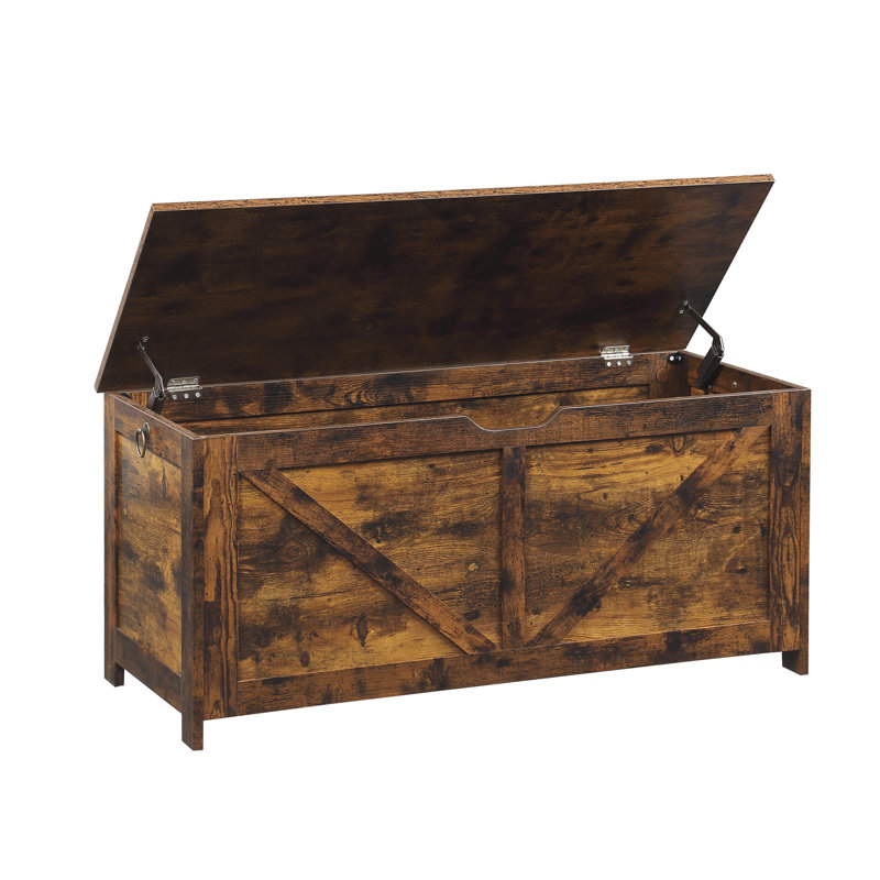 Storage Chest,Storage Bench,Retro Toy Box Organizer ,Entryway Storage Bench With 2 Hinges,Easy Assembly, Rustic Brown