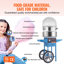 Machine à barbe à papa électrique avec chariot, machine à barbe à papa 1000W commerciale avec couvercle, cuve en acier inoxydable, cuillère à sucre et tiroir, parfaite pour la maison, l'anniversaire des enfants, la fête de famille, le bleu-106479907