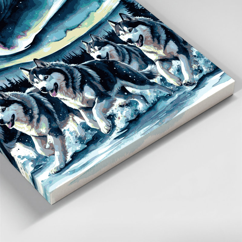 «Dogs Alaskan Malamute», art mural sur toile, H 11 po x l 14 po