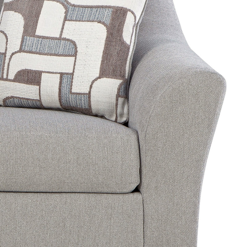 Causeuse à accoudoirs évasés contemporains Roundhill Furniture avec revêtement en chenille doux, taupe